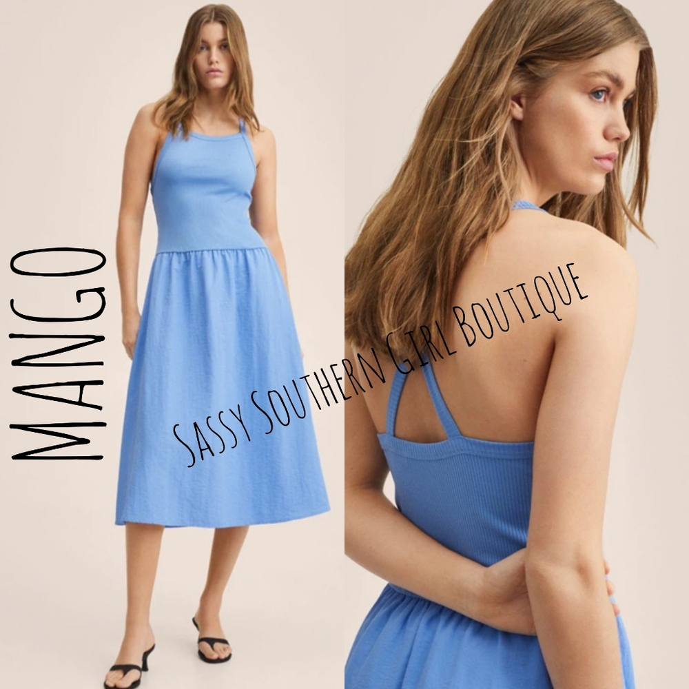 🆕⭐Mango blue tank midi dress